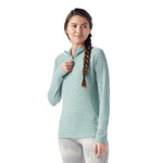 Smartwool 02. WOMENS APPAREL - WOMENS SKI - WOMENS THERMAL TOPS Women's Classic Thermal Merino Base Layer 1/4 Zip N67 ARCTIC GREEN HEATHER