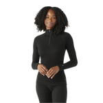 Smartwool 02. WOMENS APPAREL - WOMENS SKI - WOMENS THERMAL TOPS Women's Classic Thermal Merino Base Layer 1/4 Zip 001 BLACK