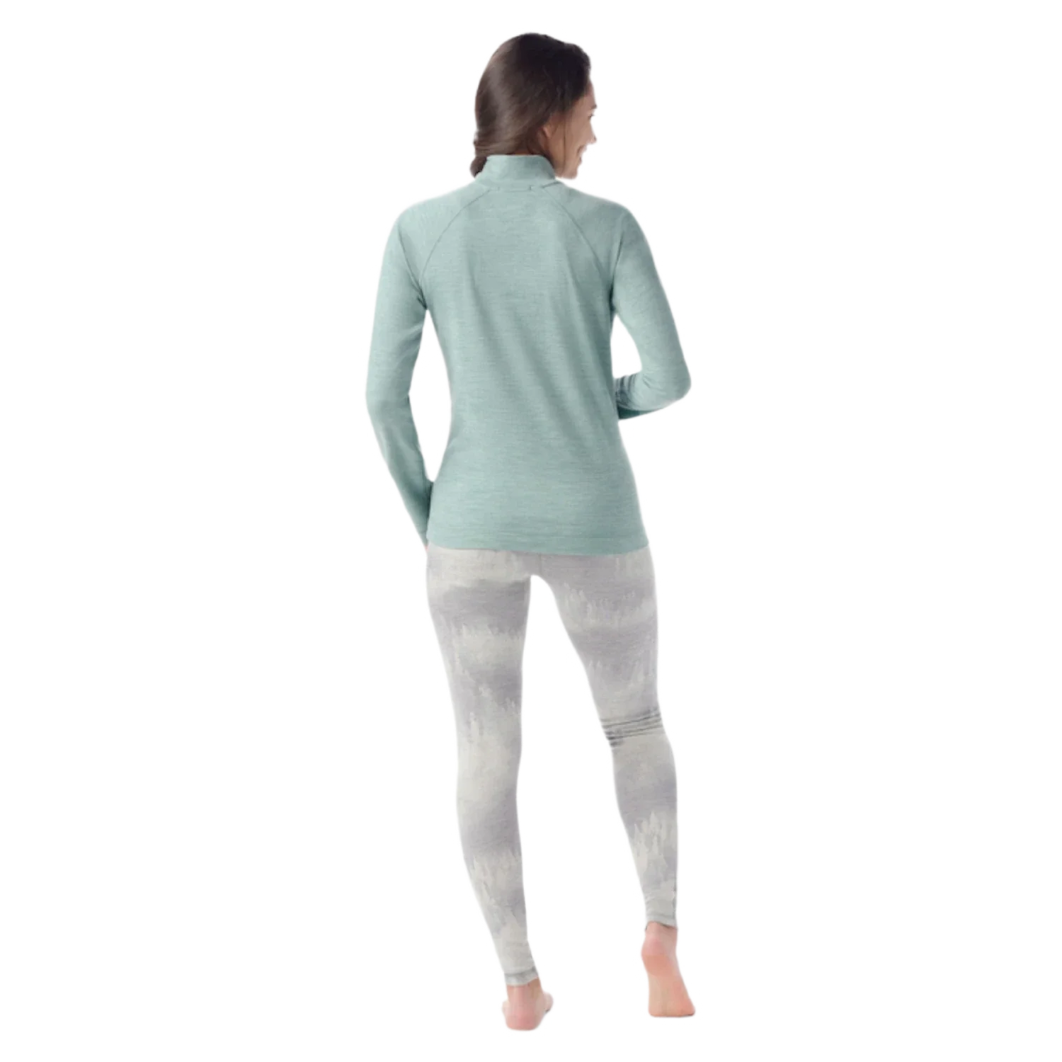 Smartwool 02. WOMENS APPAREL - WOMENS SKI - WOMENS THERMAL TOPS Women's Classic Thermal Merino Base Layer 1/4 Zip N67 ARCTIC GREEN HEATHER