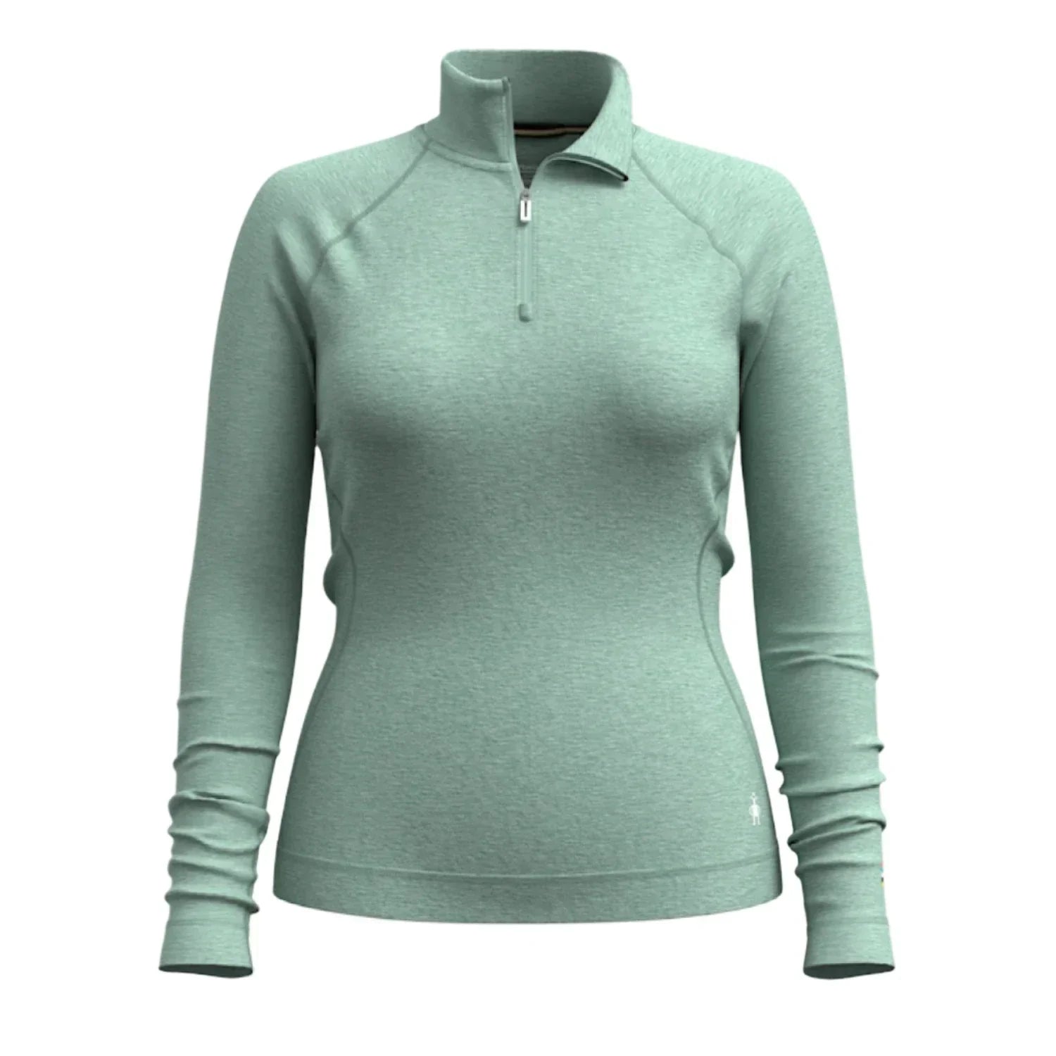 Smartwool 02. WOMENS APPAREL - WOMENS SKI - WOMENS THERMAL TOPS Women's Classic Thermal Merino Base Layer 1/4 Zip N67 ARCTIC GREEN HEATHER