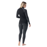 Smartwool 02. WOMENS APPAREL - WOMENS SKI - WOMENS THERMAL TOPS Women's Classic Thermal Merino Base Layer 1/4 Zip N86 BLACK DIGI SNOW