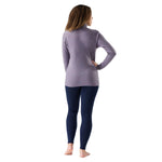 Smartwool 02. WOMENS APPAREL - WOMENS SKI - WOMENS THERMAL TOPS Women's Classic Thermal Merino Base Layer 1/4 Zip N81 CHALK VIOLET HEATHER