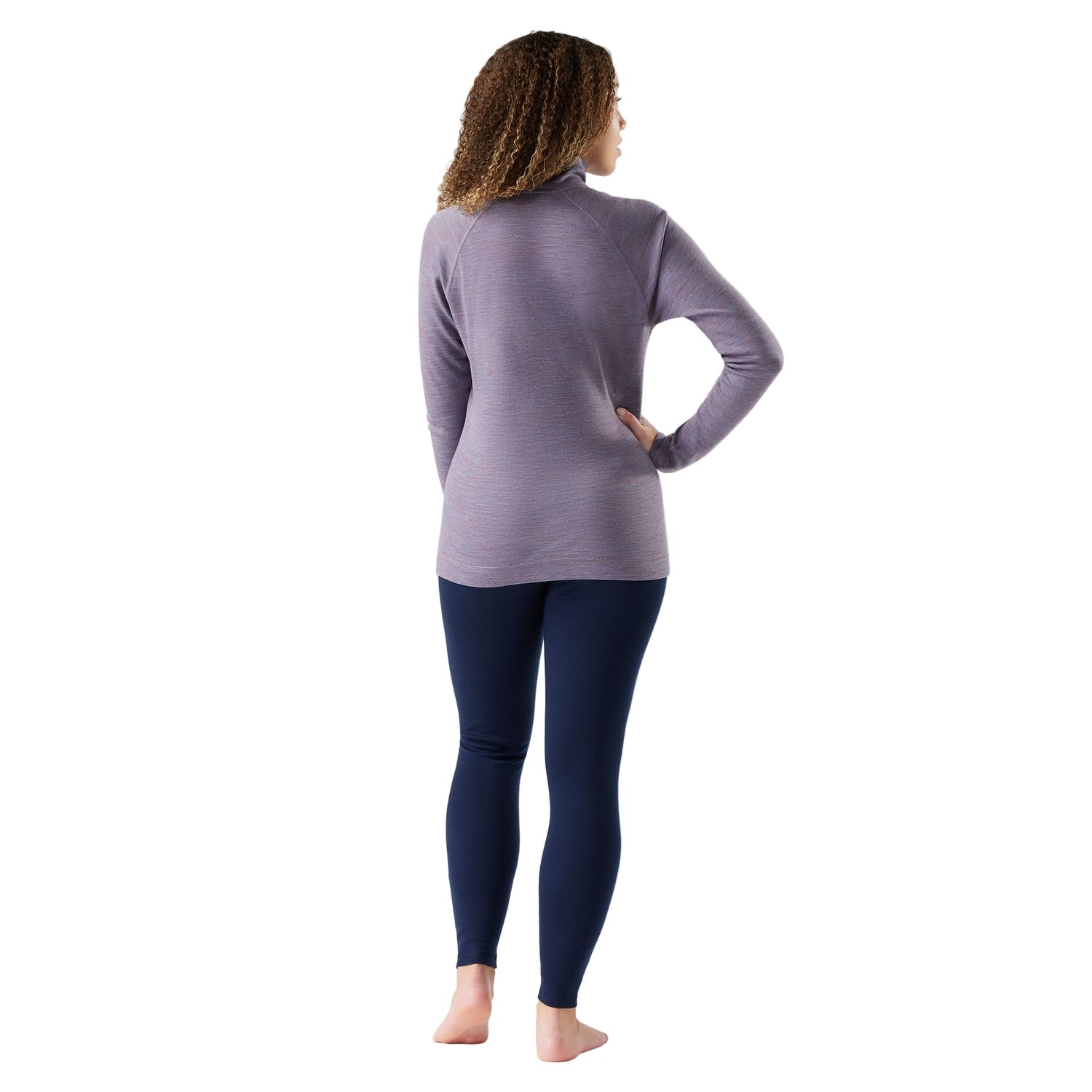 Smartwool 02. WOMENS APPAREL - WOMENS SKI - WOMENS THERMAL TOPS Women's Classic Thermal Merino Base Layer 1/4 Zip N81 CHALK VIOLET HEATHER