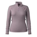 Smartwool 02. WOMENS APPAREL - WOMENS SKI - WOMENS THERMAL TOPS Women's Classic Thermal Merino Base Layer 1/4 Zip N81 CHALK VIOLET HEATHER