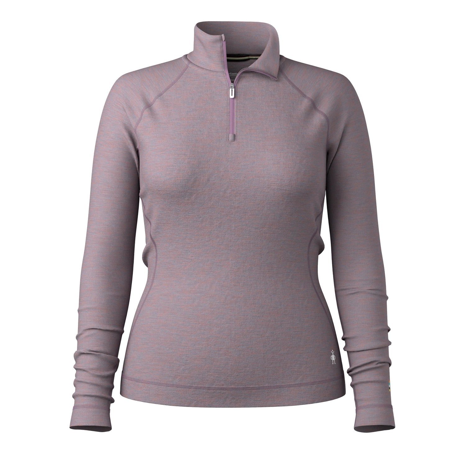 Smartwool 02. WOMENS APPAREL - WOMENS SKI - WOMENS THERMAL TOPS Women's Classic Thermal Merino Base Layer 1/4 Zip N81 CHALK VIOLET HEATHER