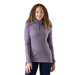 Smartwool 02. WOMENS APPAREL - WOMENS SKI - WOMENS THERMAL TOPS Women's Classic Thermal Merino Base Layer 1/4 Zip N81 CHALK VIOLET HEATHER