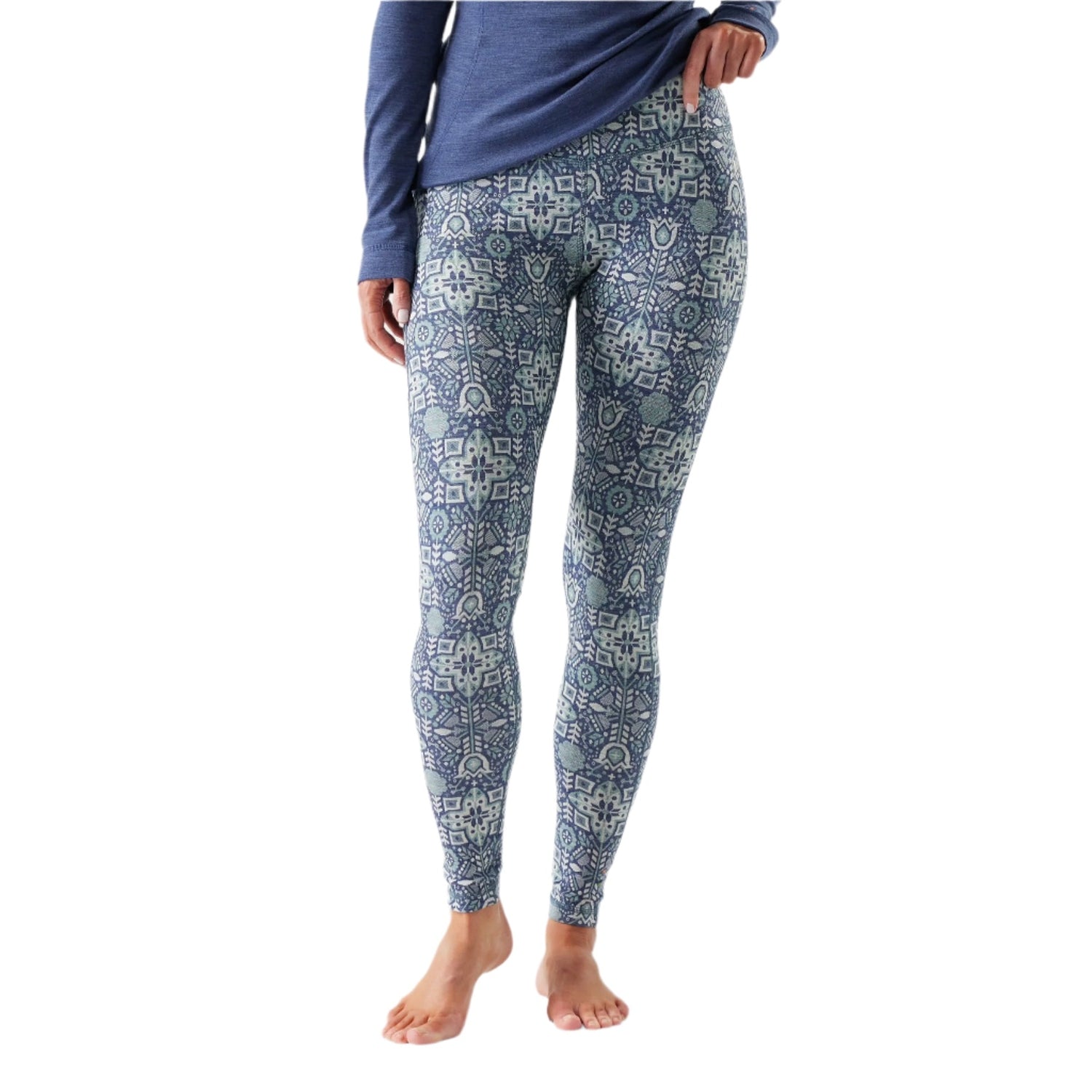 Smartwool 02. WOMENS APPAREL - WOMENS SKI - WOMENS THERMAL BOTTOMS Women's Classic Thermal Merino Base Layer Bottoms Q01 NIGHTFALL DECO FLORAL
