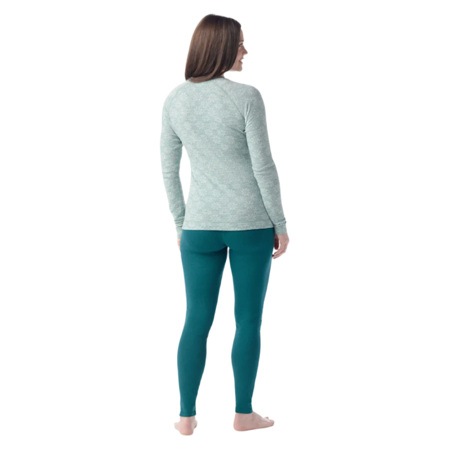 Smartwool 02. WOMENS APPAREL - WOMENS SKI - WOMENS THERMAL TOPS Women's Classic Thermal Merino Base Layer Crew P16 ARCTIC GREEN DIGI SNOW