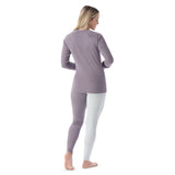 Smartwool 02. WOMENS APPAREL - WOMENS SKI - WOMENS THERMAL TOPS Women's Classic Thermal Merino Base Layer Crew N81 CHALK VIOLET HEATHER