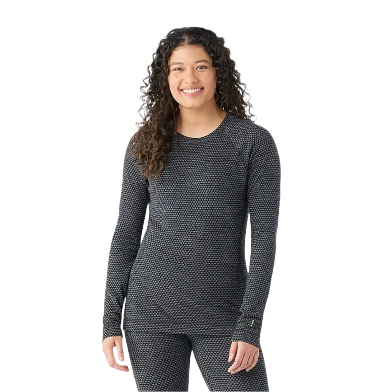 Smartwool 02. WOMENS APPAREL - WOMENS SKI - WOMENS THERMAL TOPS Women's Classic Thermal Merino Base Layer Crew K78 BLACK DOT