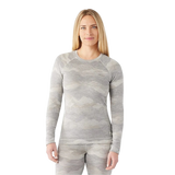 Smartwool 02. WOMENS APPAREL - WOMENS SKI - WOMENS THERMAL TOPS Women's Classic Thermal Merino Base Layer Crew K55 LIGHT GRAY MOUNTAIN SCAPE