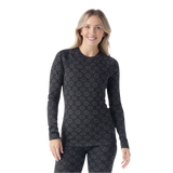 Smartwool 02. WOMENS APPAREL - WOMENS SKI - WOMENS THERMAL TOPS Women's Classic Thermal Merino Base Layer Crew N86 BLACK DIGI SNOW