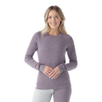 Smartwool 02. WOMENS APPAREL - WOMENS SKI - WOMENS THERMAL TOPS Women's Classic Thermal Merino Base Layer Crew N81 CHALK VIOLET HEATHER