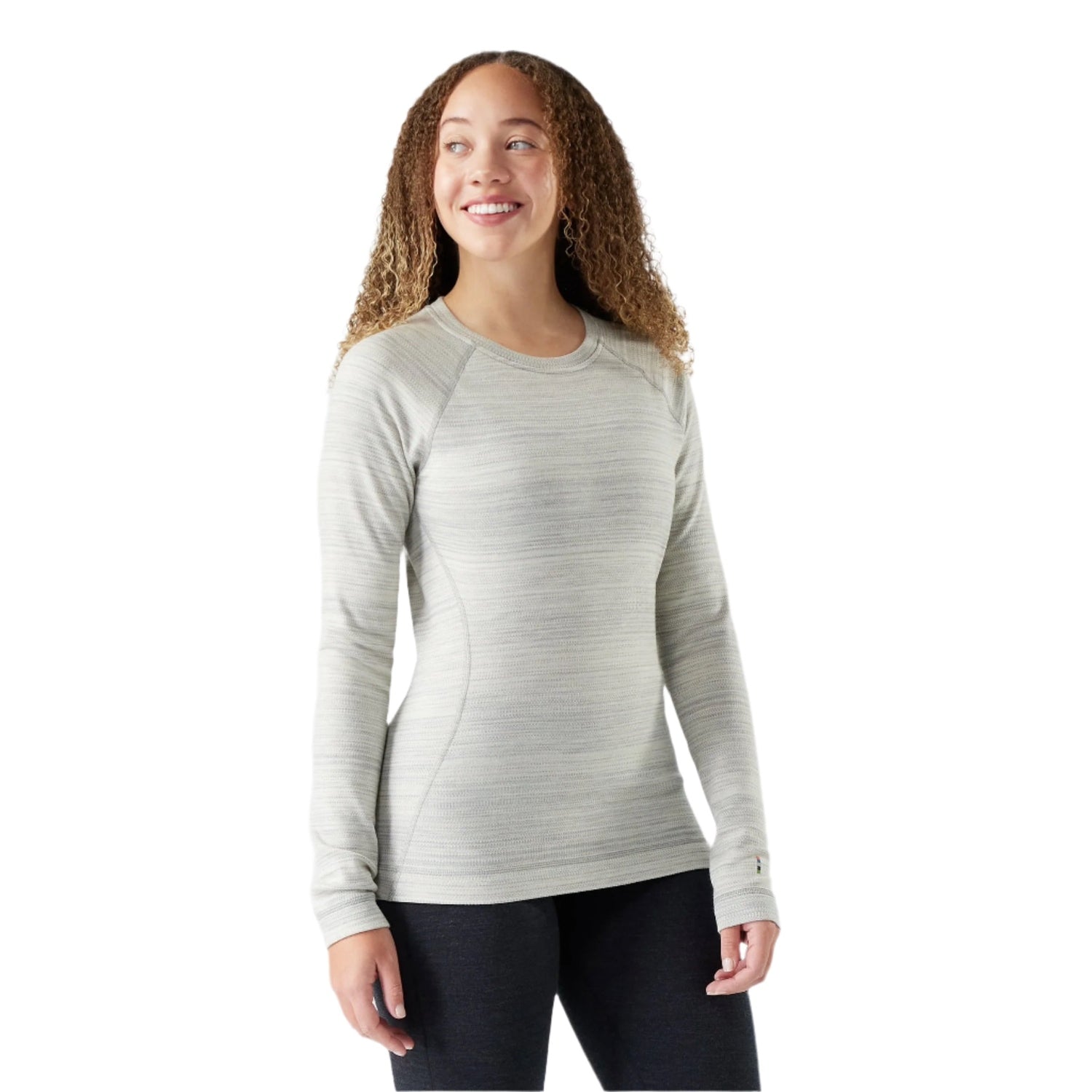 Smartwool 02. WOMENS APPAREL - WOMENS SKI - WOMENS THERMAL TOPS Women's Classic Thermal Merino Base Layer Crew P98 LIGHT GRAY COLOR SHIFT