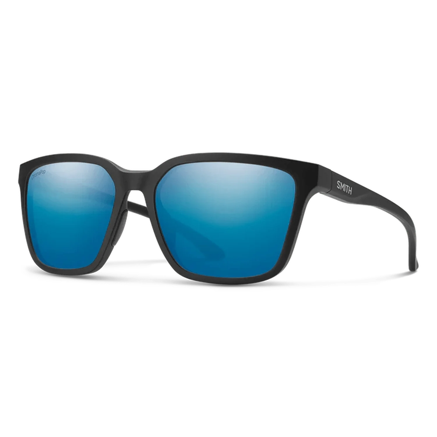 Smith Optics 07. EYEWEAR - SUNGLASSES - SUNGLASSES Shoutout MATTE BLACK CHROMAPOP POLARIZED BLUE MIRROR