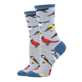 Socksmith 06. SOCKS - WOMENS SOCKS - WOMENS SOCKS GIFT Bird is The Word Socks BLUE HEATHER 9-11