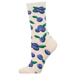 Socksmith 06. SOCKS - WOMENS SOCKS - WOMENS SOCKS GIFT Blueberries IVORY HEATHER 9-11