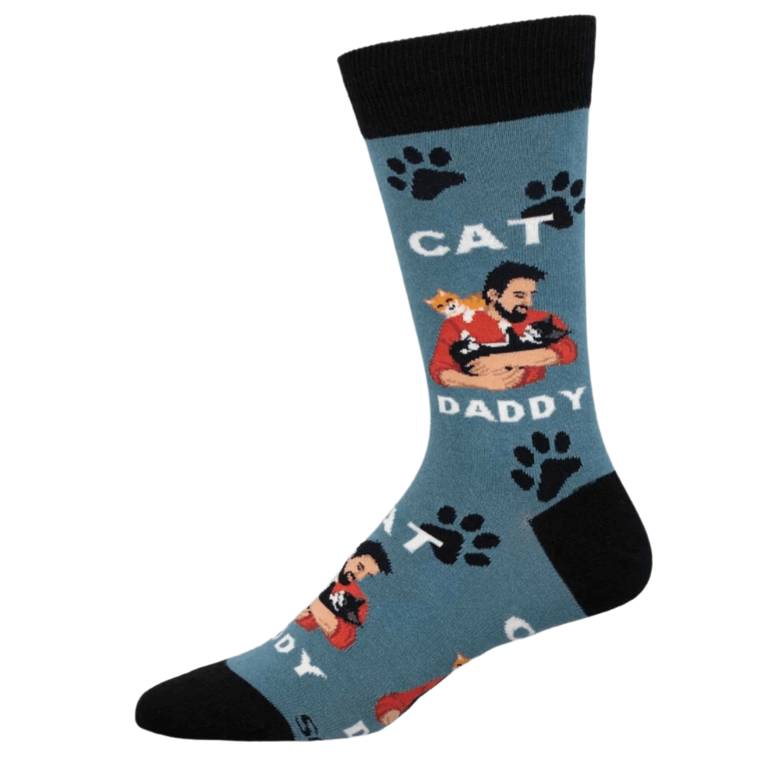 Socksmith 06. SOCKS - MENS SOCKS - MENS SOCKS GIFT Cat Daddy BLUE 10-13