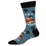 Socksmith 06. SOCKS - MENS SOCKS - MENS SOCKS GIFT Cat Daddy BLUE 10-13