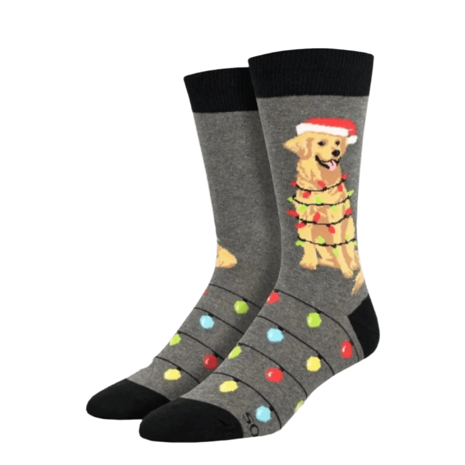 Socksmith SOCKS - WOMENS SOCKS - WOMENS SOCKS GIFT Dog Gone Lights Socks CHARCOAL HEATHER 10-13