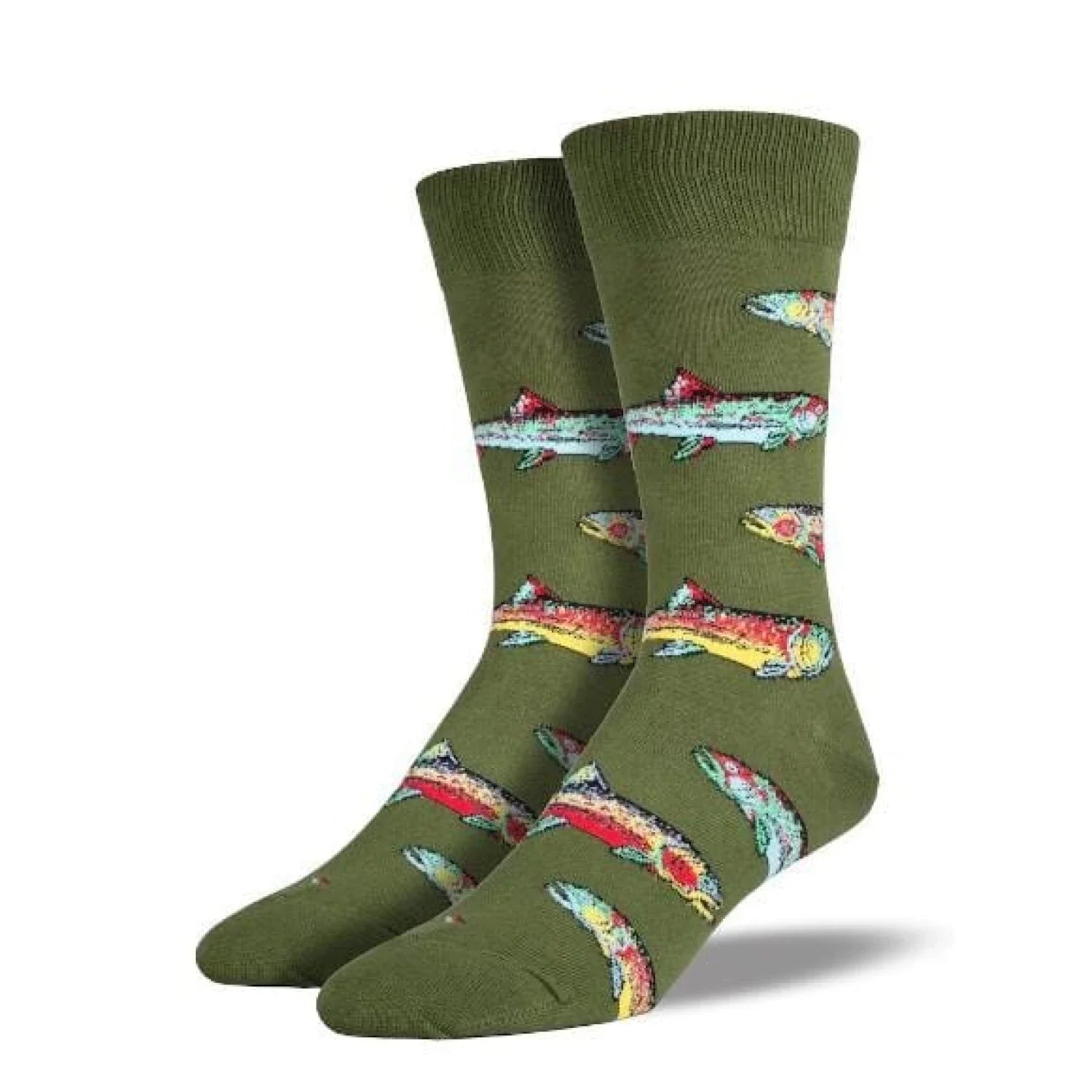 Socksmith 06. SOCKS - MENS SOCKS - MENS SOCKS GIFT Men's Trout Socks PARROT GREEN 10-13