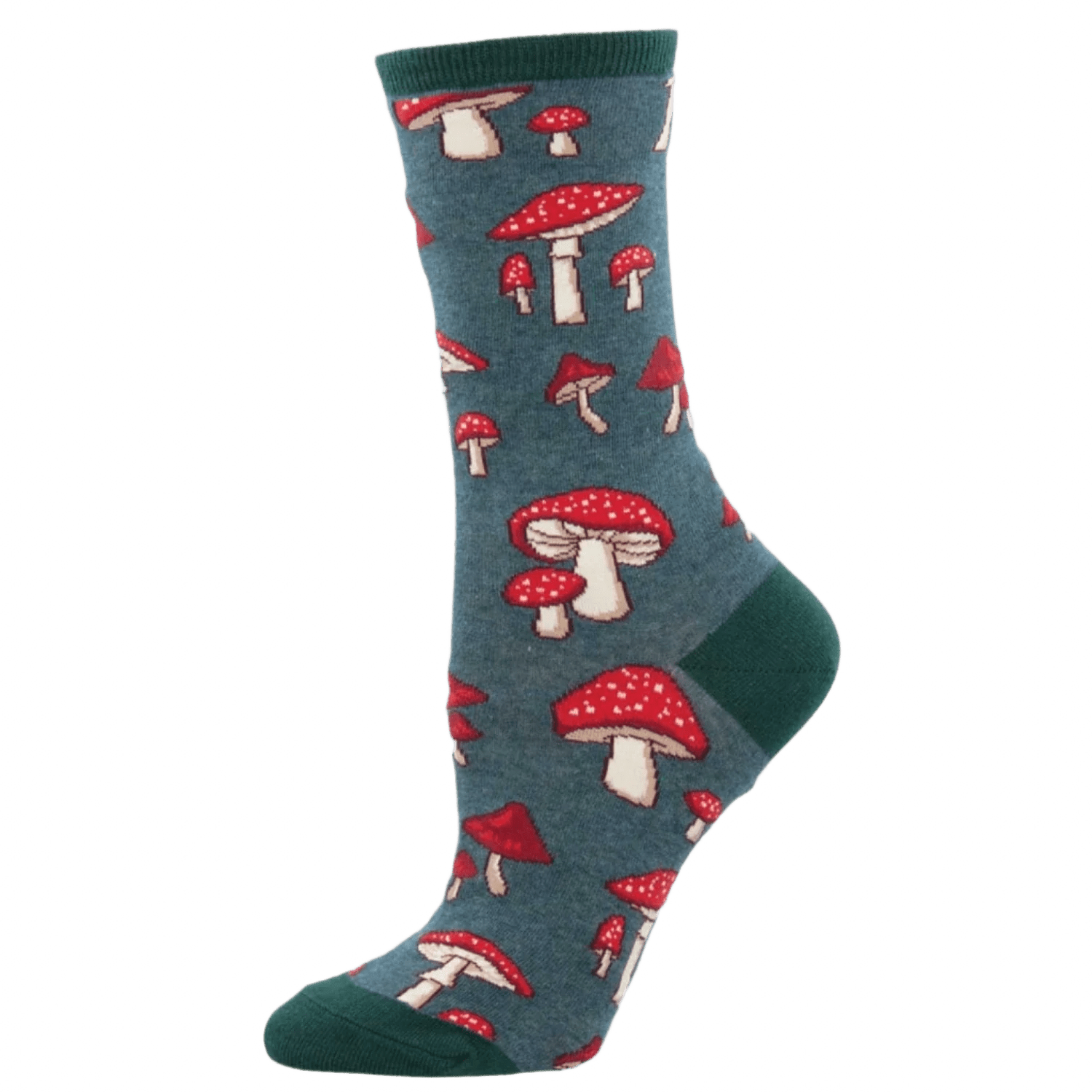 Socksmith 06. SOCKS - WOMENS SOCKS - WOMENS SOCKS GIFT Pretty Fly for a Fungi GREEN HEATHER 9-11