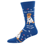 Socksmith 06. SOCKS - MENS SOCKS - MENS SOCKS GIFT The Dogtor Is In Socks BLUE 10-13