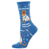 Socksmith 06. SOCKS - MENS SOCKS - MENS SOCKS GIFT The Dogtor Is In Socks BLUE 9-11