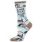 Socksmith 06. SOCKS - WOMENS SOCKS - WOMENS SOCKS GIFT Time For A Good Book - Cotton Crew BLUE HEATHER 9-11