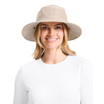 Solbari 11. HATS - HATS SUN - HATS SUN Everyday Broad Brim Sun Hat With Pocket UPF 50+ BEIGE