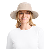 Solbari 11. HATS - HATS SUN - HATS SUN Everyday Broad Brim Sun Hat With Pocket UPF 50+ BEIGE