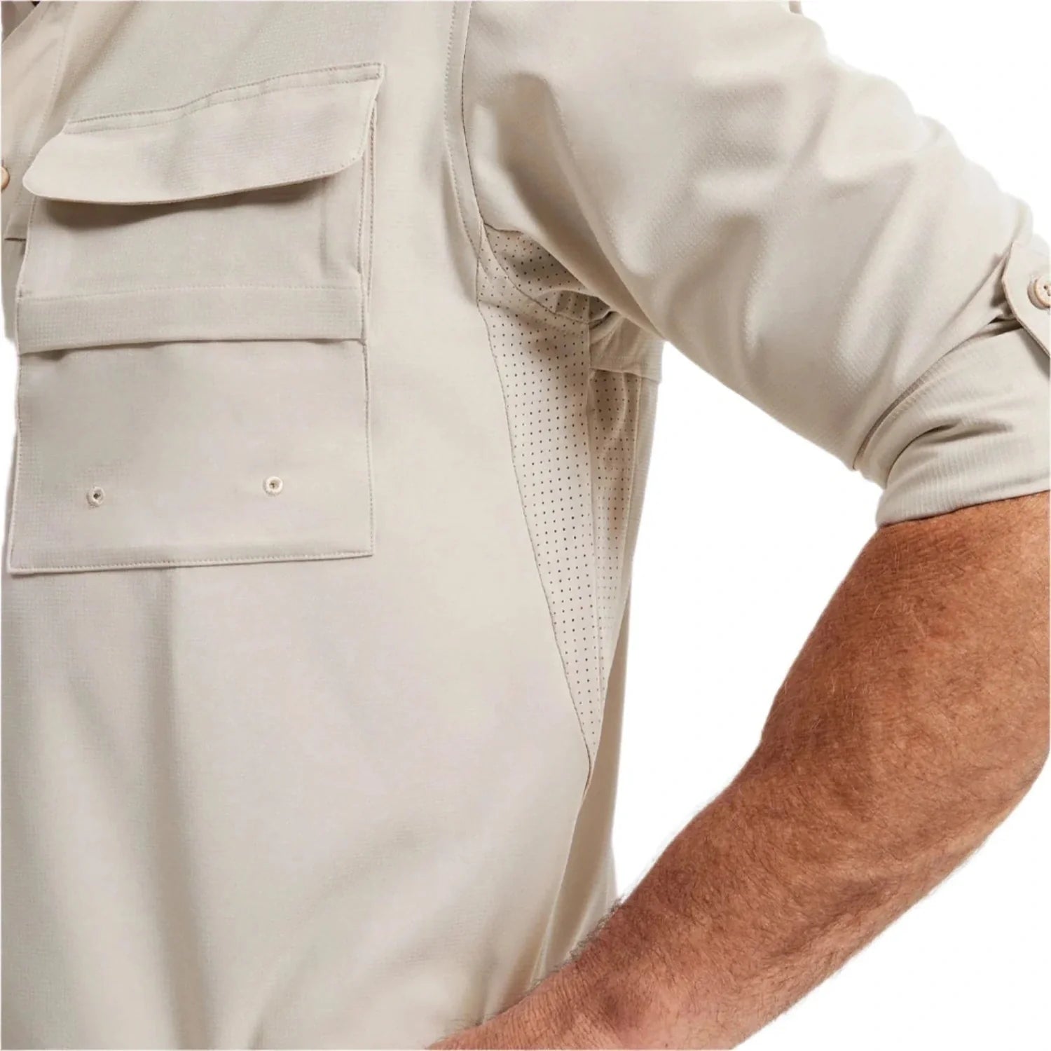 Solbari 01. MENS APPAREL - MENS LS SHIRTS - MENS LS BUTTON UP Men's Hiking Shirt UPF 50+ Dry Lite BEIGE