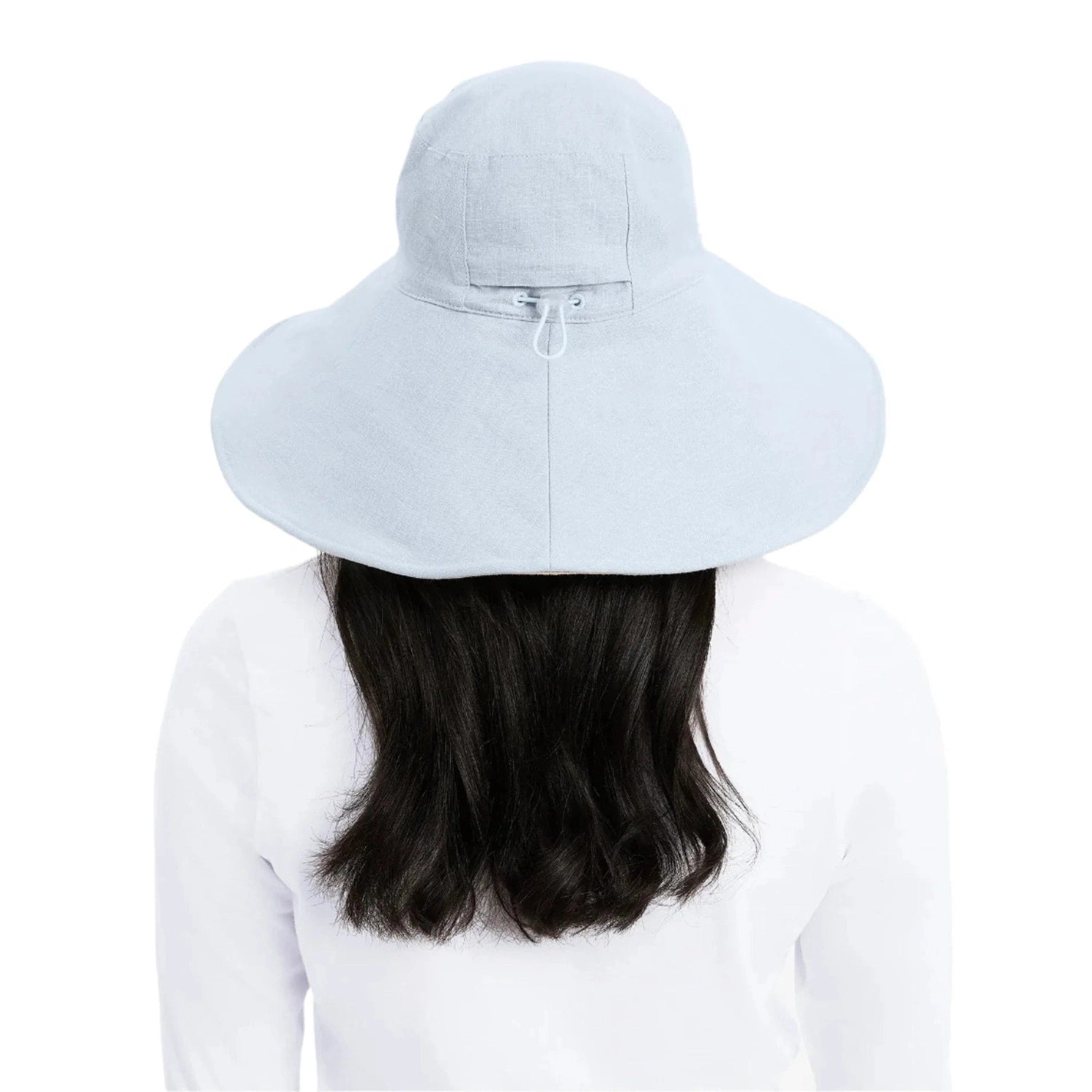Ultra-Wide Cotton Linen Sun Hat UPF 50+ Packable Adjustable Ponytail Hole SwimZip Women main image 3