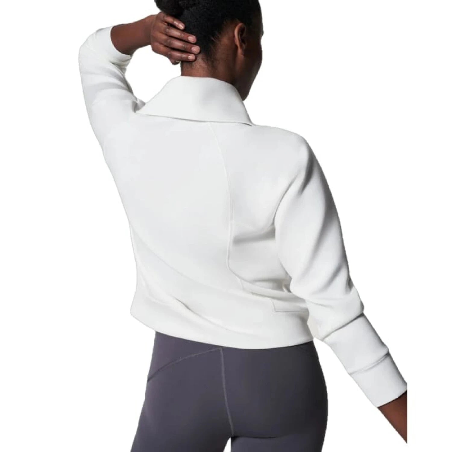 SPANX 02. WOMENS APPAREL - WOMENS HOODIES|SWEATERS - WOMENS PO Q ZIP Women's AirEssentials Half Zip POWDER