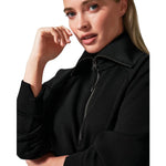 SPANX 02. WOMENS APPAREL - WOMENS HOODIES|SWEATERS - WOMENS PO Q ZIP Women's AirEssentials Half Zip VERY BLACK