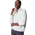 SPANX 02. WOMENS APPAREL - WOMENS HOODIES|SWEATERS - WOMENS PO Q ZIP Women's AirEssentials Half Zip POWDER