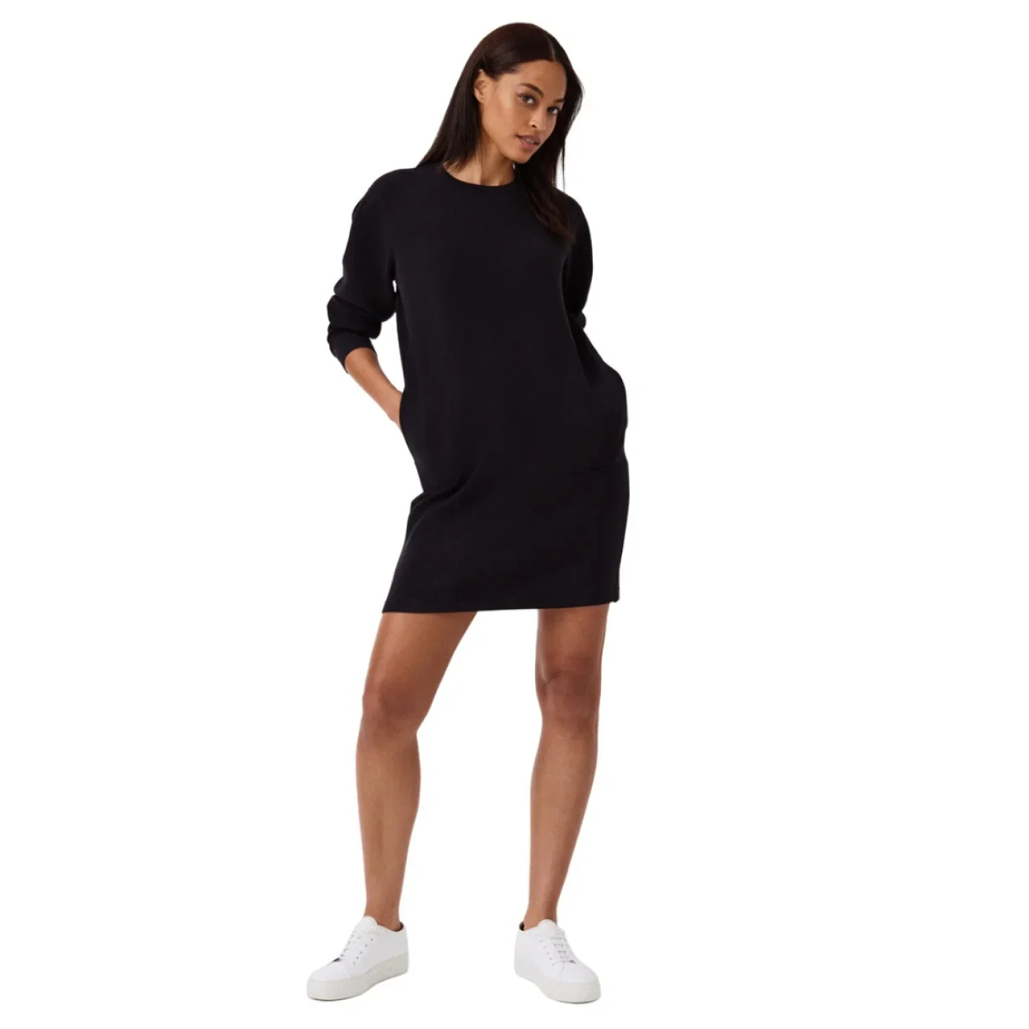 SPANX 02. WOMENS APPAREL - WOMENS DRESS|SKIRT - WOMENS DRESS CASUAL Women's AirEssentials Crew Neck Dress VERY BLACK