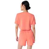 SPANX 02. WOMENS APPAREL - WOMENS SS SHIRTS - WOMENS SS CASUAL Women's AirEssentials Cropped Pocket Tee SUNSET PEACH