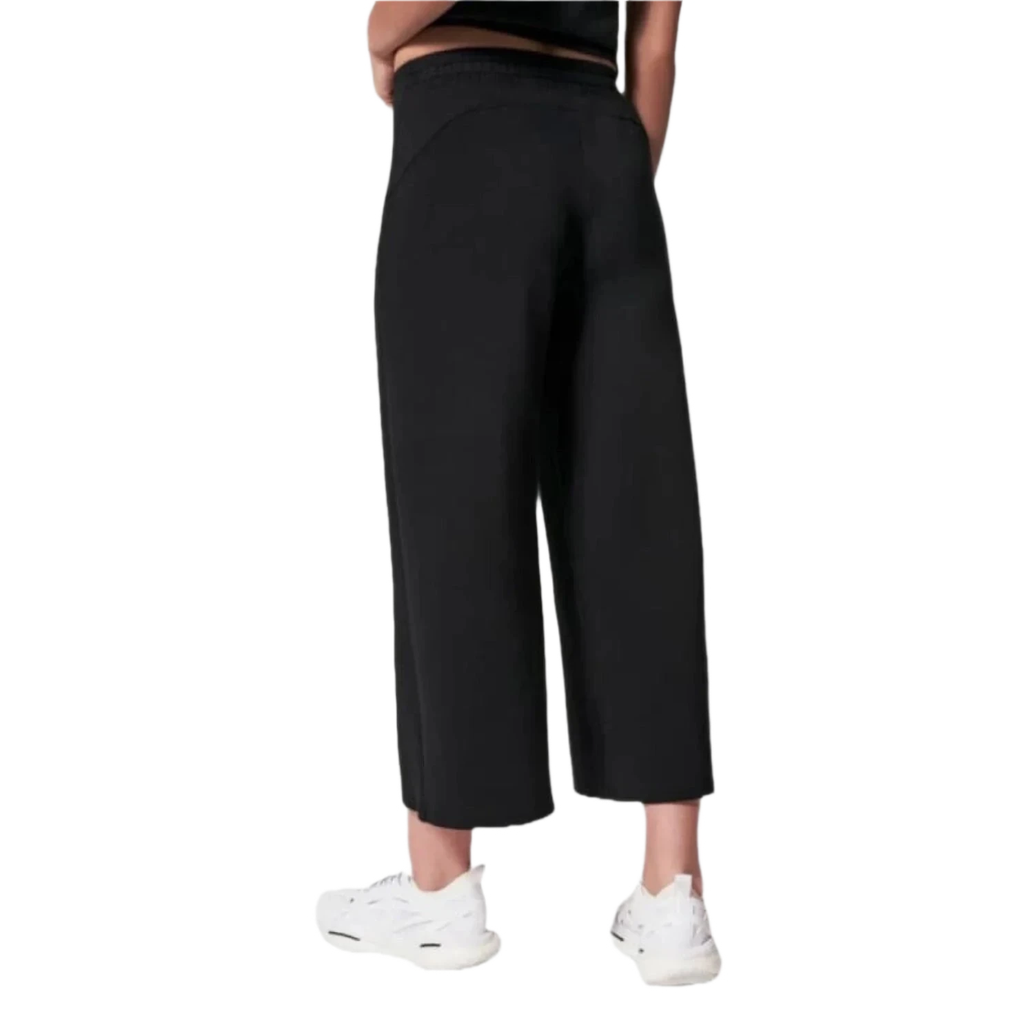 SPANX 02. WOMENS APPAREL - WOMENS PANTS - WOMENS PANTS LOUNGE Women's AirEssentials Cropped Wide Leg VRY BLCK