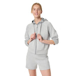 SPANX 02. WOMENS APPAREL - WOMENS HOODIES|SWEATERS - WOMENS PO HOODY Women's AirEssentials Full Zip Hoodie LIT GREY HEATHER