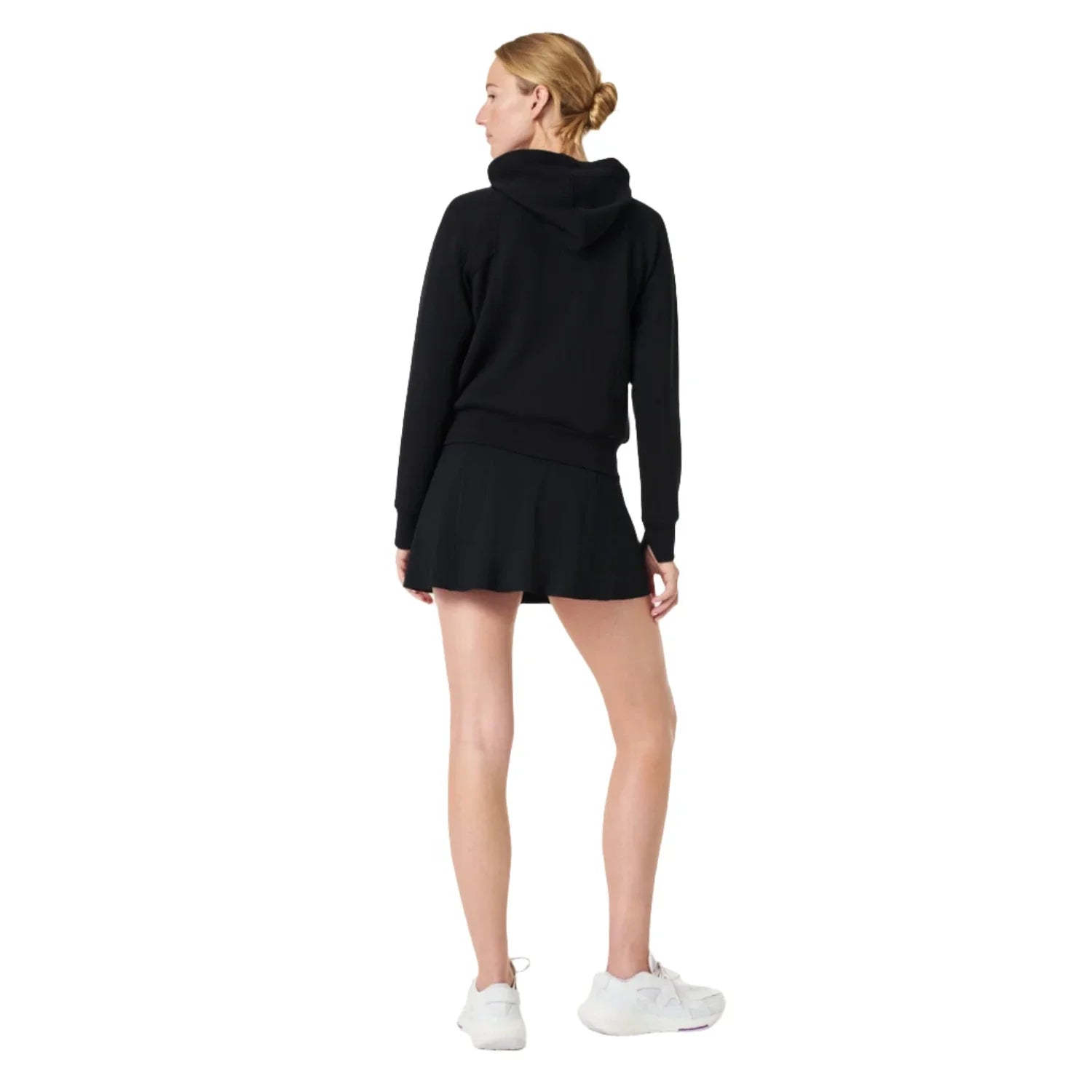 SPANX 02. WOMENS APPAREL - WOMENS HOODIES|SWEATERS - WOMENS PO HOODY Women's AirEssentials Full Zip Hoodie VERY BLACK