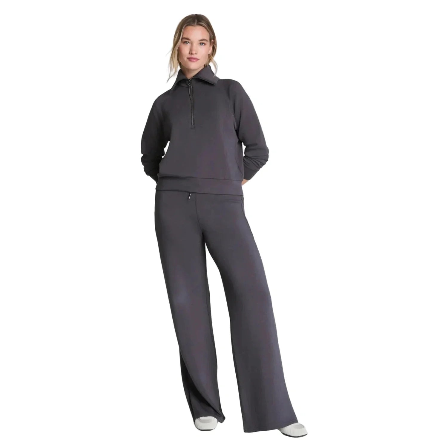 SPANX 02. WOMENS APPAREL - WOMENS HOODIES|SWEATERS - WOMENS PO Q ZIP Women's AirEssentials Half Zip STORM