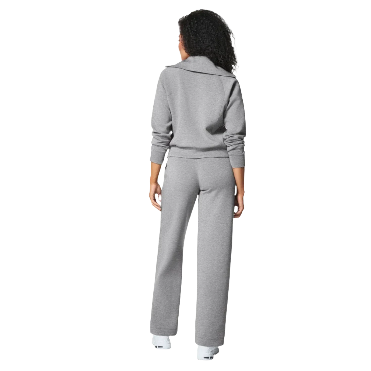 SPANX 02. WOMENS APPAREL - WOMENS HOODIES|SWEATERS - WOMENS PO Q ZIP Women's AirEssentials Half Zip MID GREY HEATHER