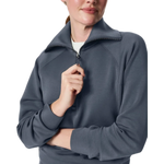 SPANX 02. WOMENS APPAREL - WOMENS HOODIES|SWEATERS - WOMENS PO Q ZIP Women's AirEssentials Half Zip DARK STORM