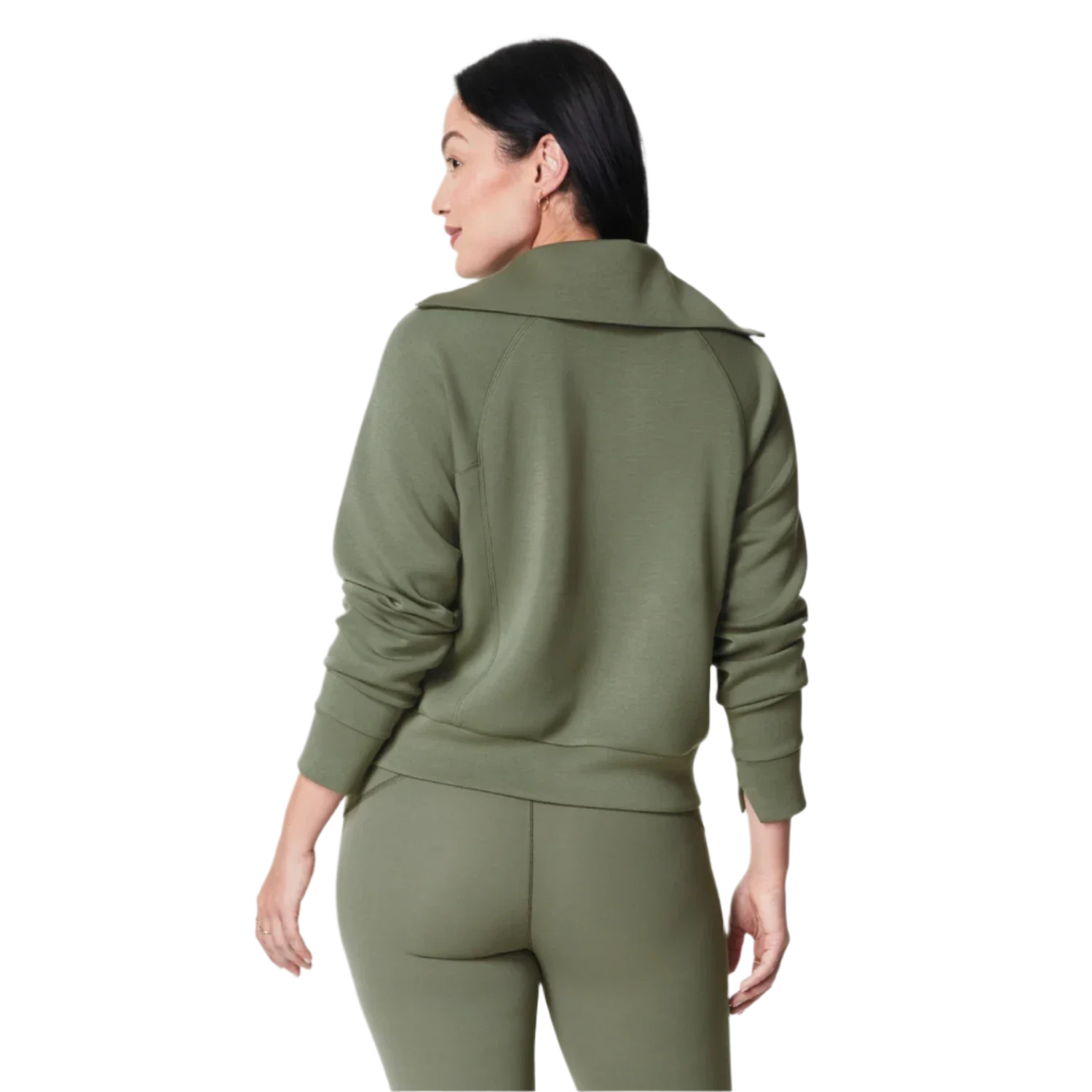 SPANX 02. WOMENS APPAREL - WOMENS HOODIES|SWEATERS - WOMENS PO Q ZIP Women's AirEssentials Half Zip CLOVER