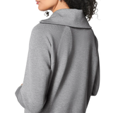 SPANX 02. WOMENS APPAREL - WOMENS HOODIES|SWEATERS - WOMENS PO Q ZIP Women's AirEssentials Half Zip MID GREY HEATHER