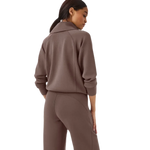 SPANX 02. WOMENS APPAREL - WOMENS HOODIES|SWEATERS - WOMENS PO Q ZIP Women's AirEssentials Half Zip SMOKE