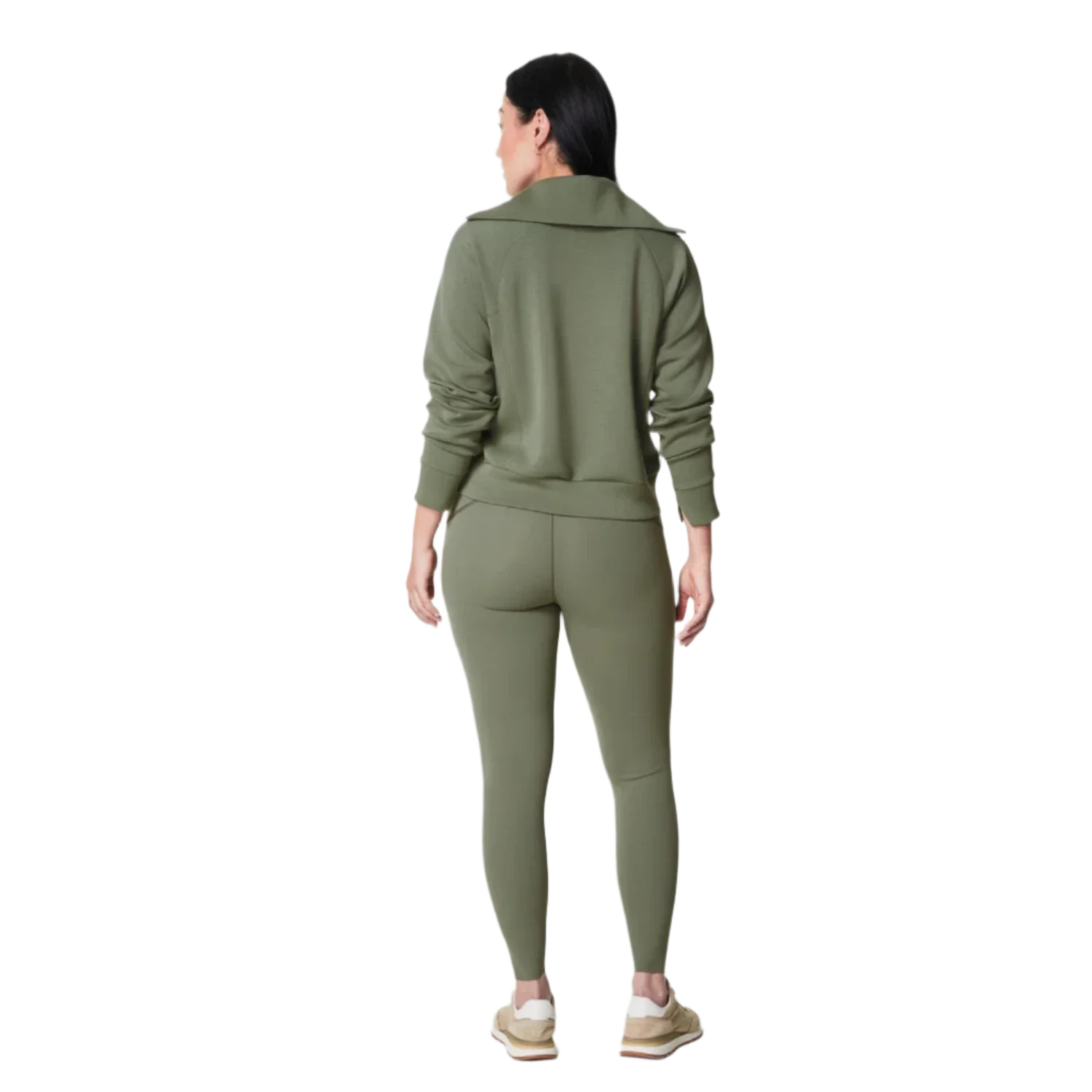 SPANX 02. WOMENS APPAREL - WOMENS HOODIES|SWEATERS - WOMENS PO Q ZIP Women's AirEssentials Half Zip CLOVER