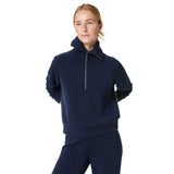 SPANX 02. WOMENS APPAREL - WOMENS HOODIES|SWEATERS - WOMENS PO Q ZIP Women's AirEssentials Half Zip TIMELESS NAVY