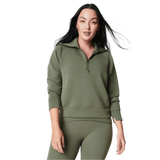 SPANX 02. WOMENS APPAREL - WOMENS HOODIES|SWEATERS - WOMENS PO Q ZIP Women's AirEssentials Half Zip CLOVER